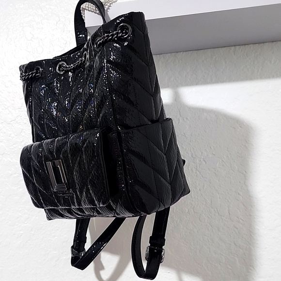 KARL LAGERFELD PARIS Women\'s Black NWT Lafayette Quilted Backpack. main image 4